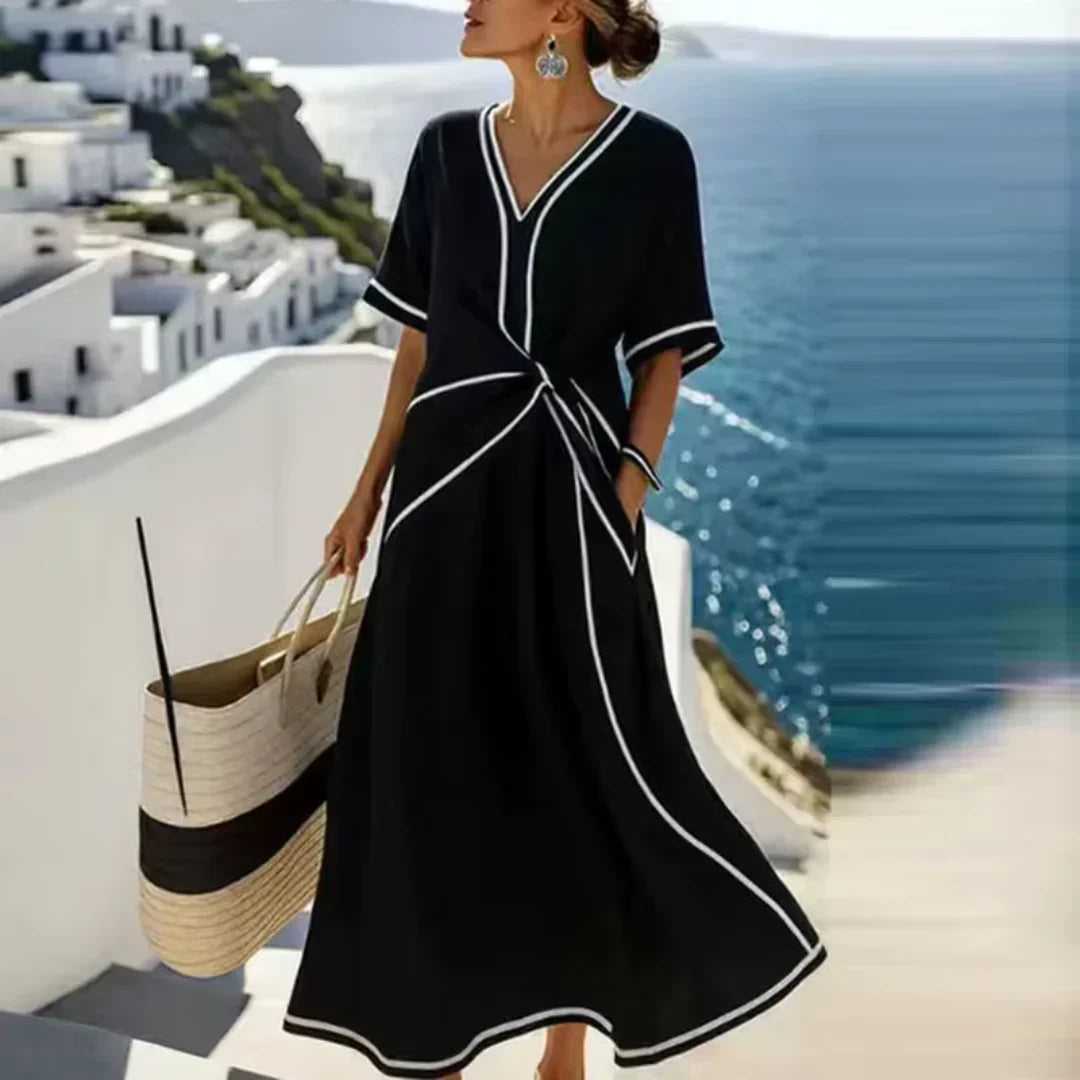 Athena™ - Elegant Summer Dress – Black | The Bellemont Sisters Australia