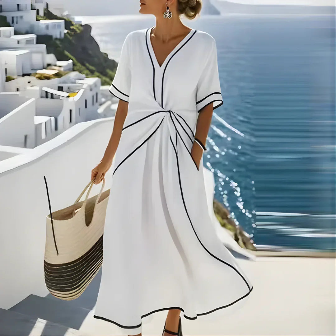 Athena™ - Elegant Summer Maxi Dress – White | The Bellemont Sisters Australia