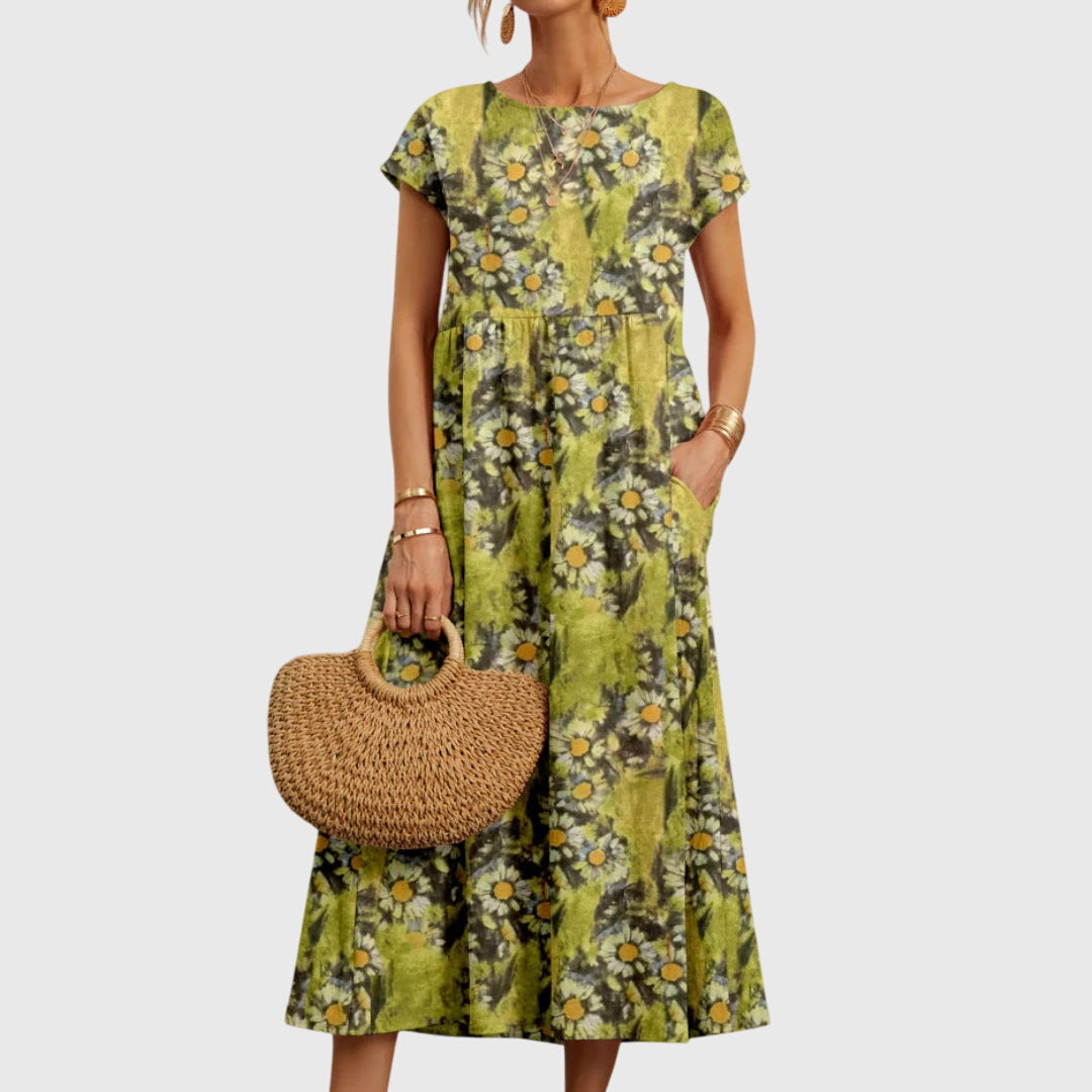 Valencia | Chic Floral Dress – Yellow | The Bellemont Sisters Australia