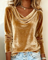 Margaret - Luxurious Velvet Drape-Neck Top | The Bellemont Sisters Australia