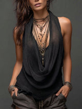 Casual & Sexy Knitted Tank Top Two-piece Set – Black | The Bellemont Sisters Australia