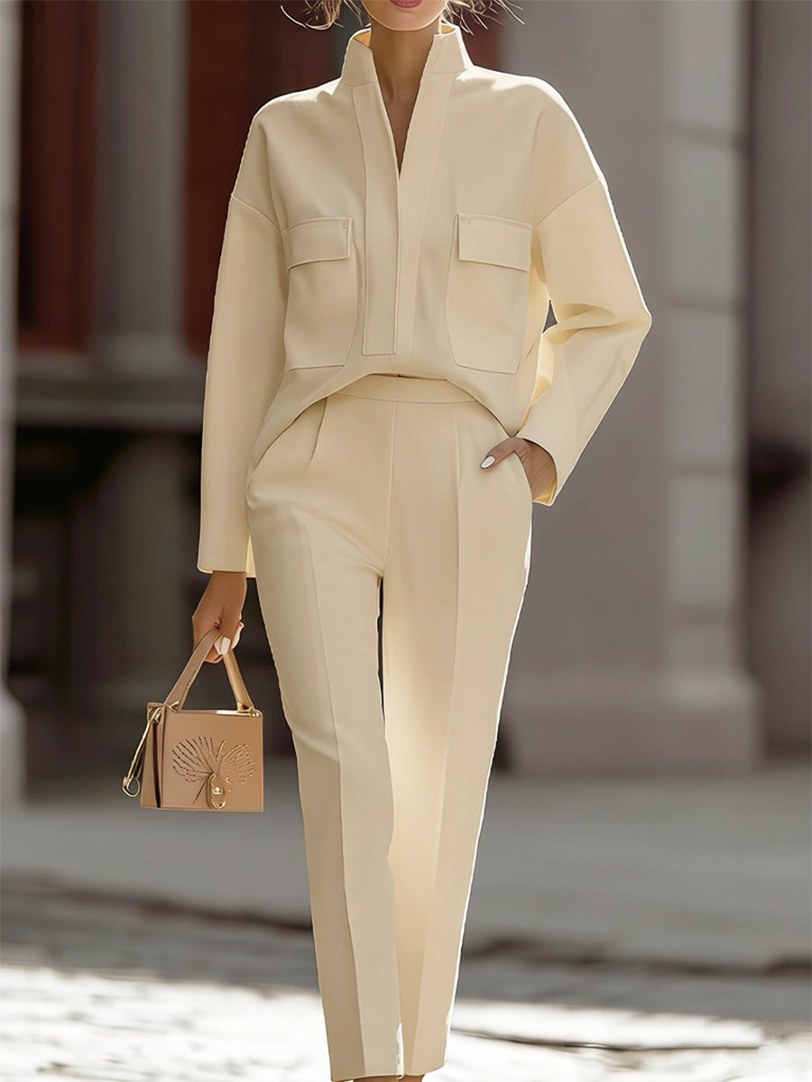 Arvessa | Luxury Set with a Shirt – Beige | The Bellemont Sisters Australia