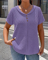 Barbara|Collar T-Shirt with Buttons – Purple | The Bellemont Sisters Australia