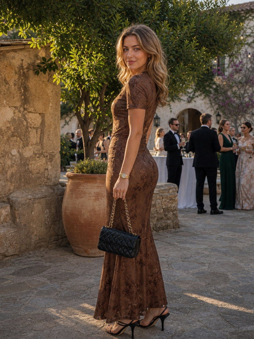 Sabella | Short Sleeve Crew Neck Midi Dress | The Bellemont Sisters Australia