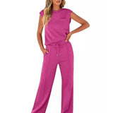 KAIYA™ – Casual Summer Lounge Co-Ord – Rose Red | The Bellemont Sisters Australia