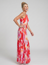 Taya | One Shoulder Pleated Bodice Midi Dress | The Bellemont Sisters Australia