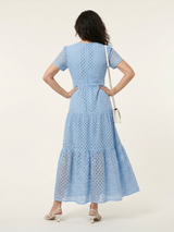 Brielle | V Neck Short Sleeve Tiered Midi Dress | The Bellemont Sisters Australia