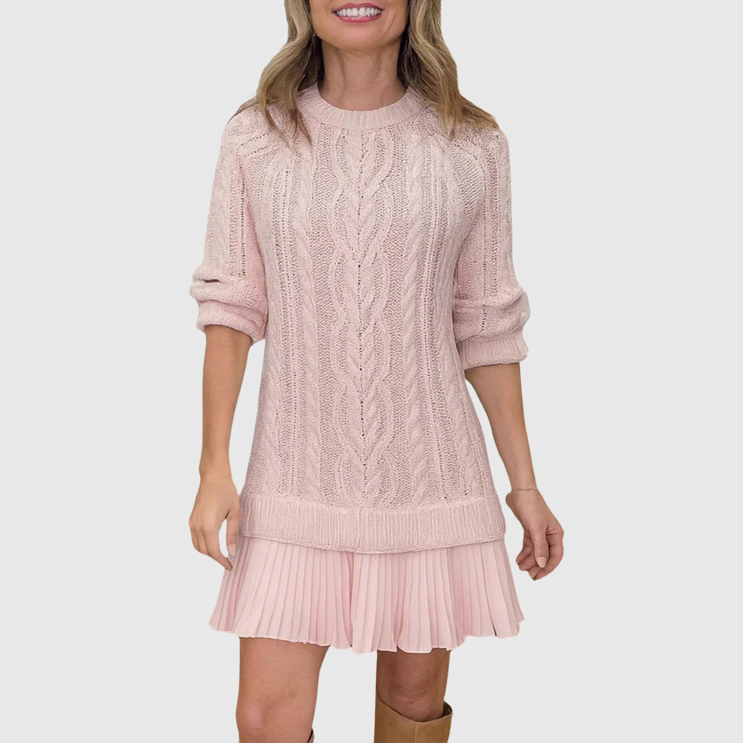 Eira | Classic Sweater Dress – Pink | The Bellemont Sisters Australia