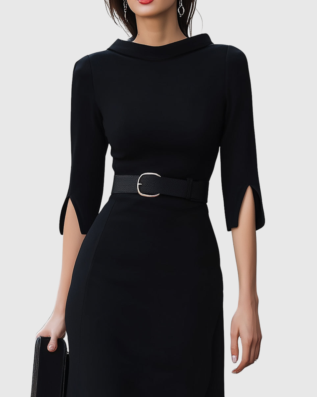 Blythewyn | Classic Black Midi Dress | The Bellemont Sisters Australia
