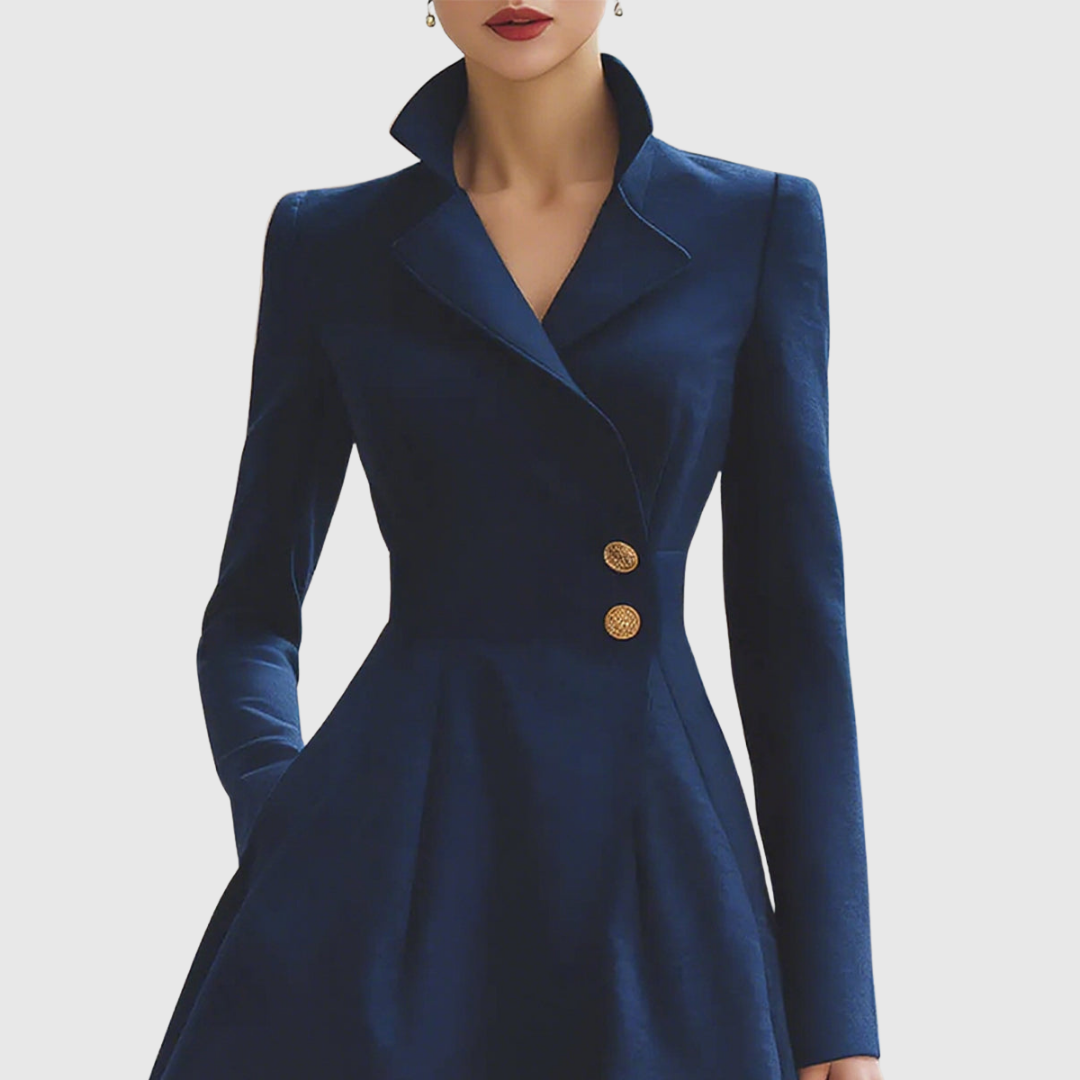 Eleanor | Navy Tailored Fit Coat Dress | The Bellemont Sisters Australia