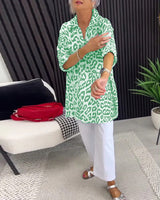 Isobel™ Elegant Leopard Printed Collar Blouse | The Bellemont Sisters Australia
