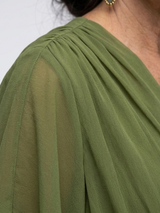 Elysia | V Neck Draped Waist Tie Midi Dress | The Bellemont Sisters Australia