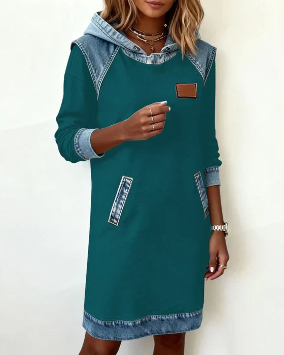 Lunariae – Casual Contrast Hoodie Dress | The Bellemont Sisters Australia