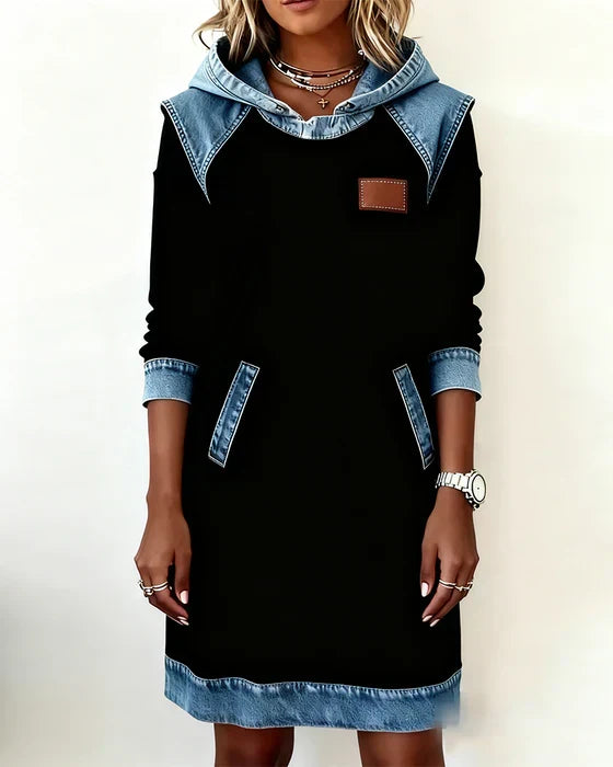 Lunariae – Casual Contrast Hoodie Dress | The Bellemont Sisters Australia