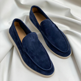 Harold | Elegant Suede Loafers – Dark Blue | The Bellemont Sisters Australia