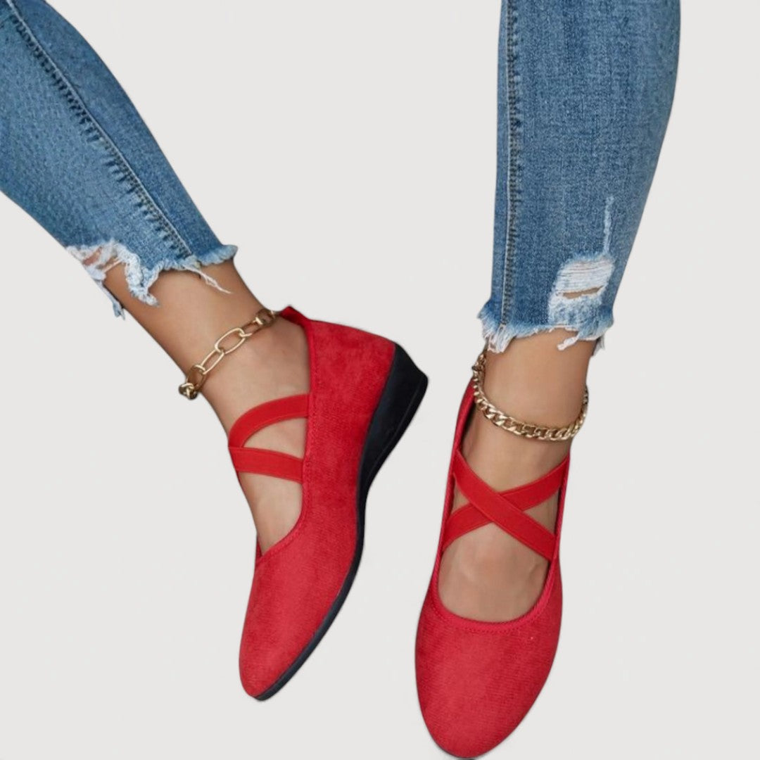 LIVIA - Elegant and Comfortable Ballet Flats – Red | The Bellemont Sisters Australia