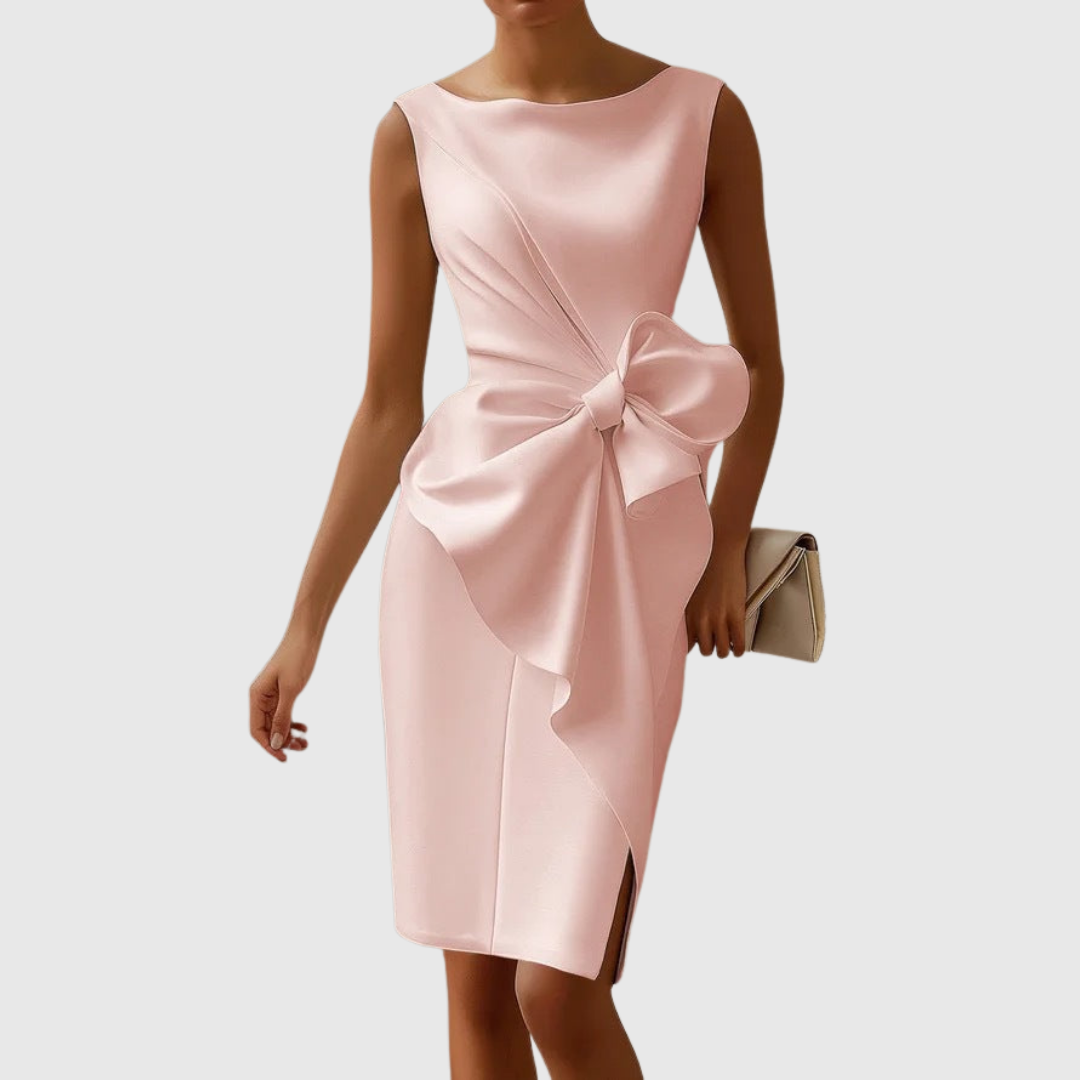 Ainsley | Stylish Sleeveless Midi Dress – Pink | The Bellemont Sisters Australia