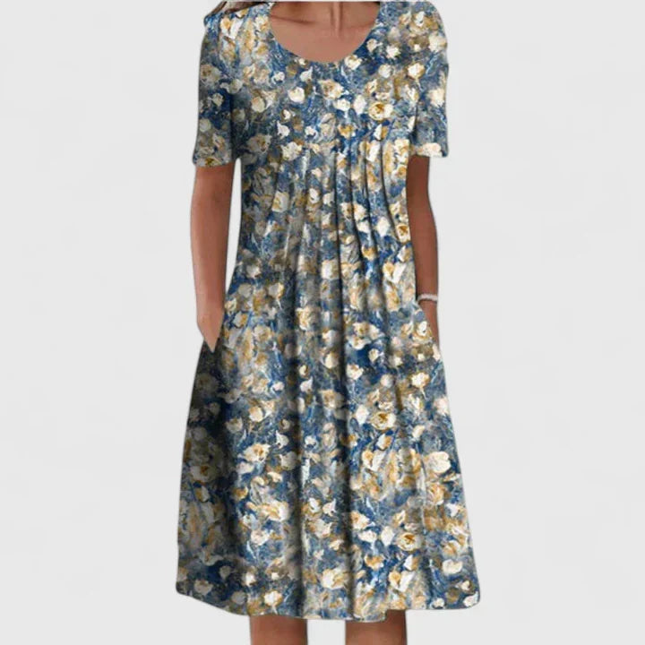 Olyverrah | Elegant Dress – Light Blue Floral | The Bellemont Sisters Australia