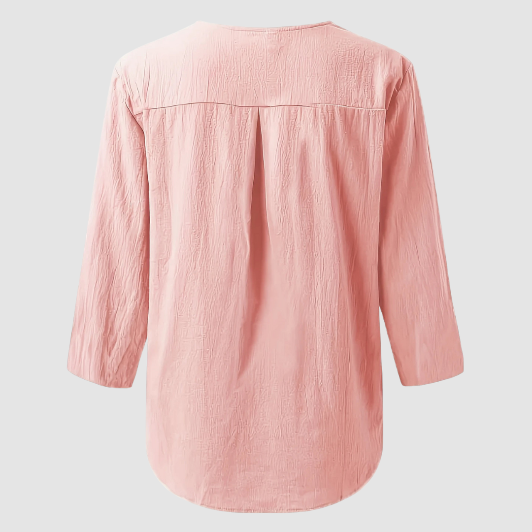 Melisa™ Casual Cotton & Linen Blouse | The Bellemont Sisters Australia