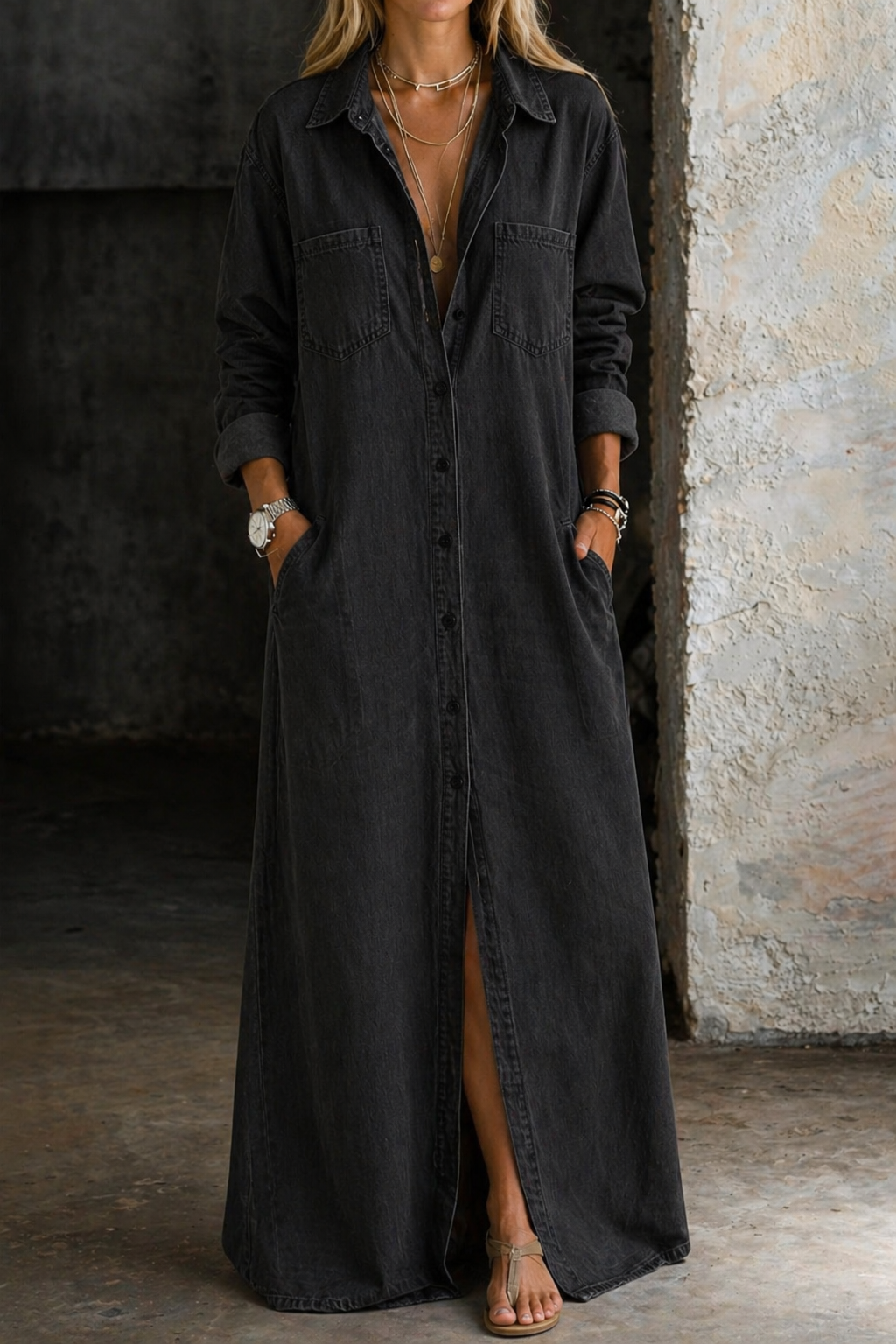 Delana | Button Down Dress – Black | The Bellemont Sisters Australia