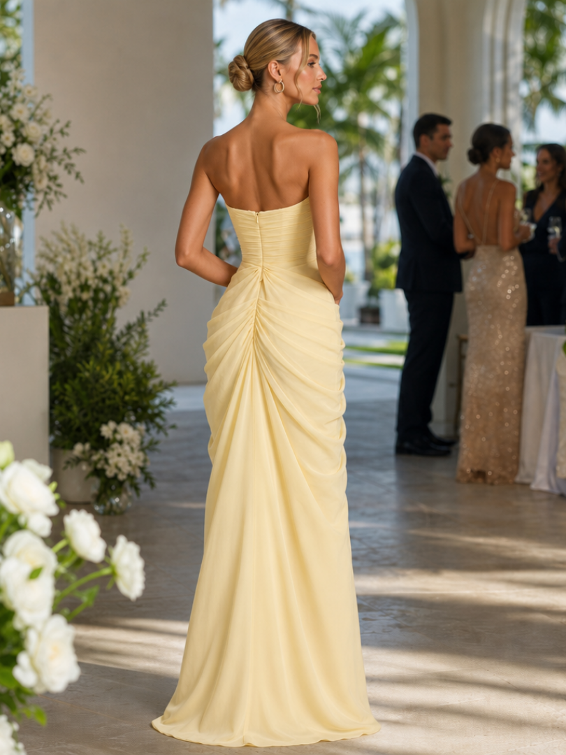 Ishra | Strapless High Side Slit Maxi Dress | The Bellemont Sisters Australia