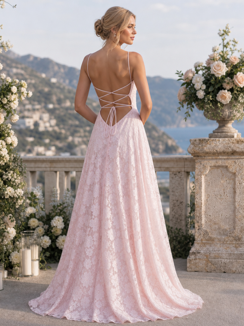 Valenne | Spaghetti Strap Full Lace Maxi Dress | The Bellemont Sisters Australia