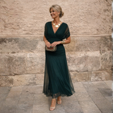 MIKAELA | Off Shoulder Maxi Dress – Dark Green | The Bellemont Sisters Australia
