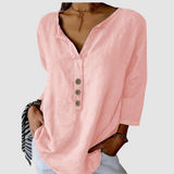 Melisa™ Casual Cotton & Linen Blouse | The Bellemont Sisters Australia