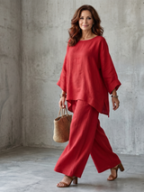 Prue | Oversized Tunic Wide Leg Pant Set | The Bellemont Sisters Australia