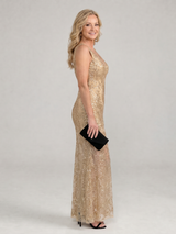 Sirea | Sequin Sleeveless Sheer Panel Midi Dress | The Bellemont Sisters Australia