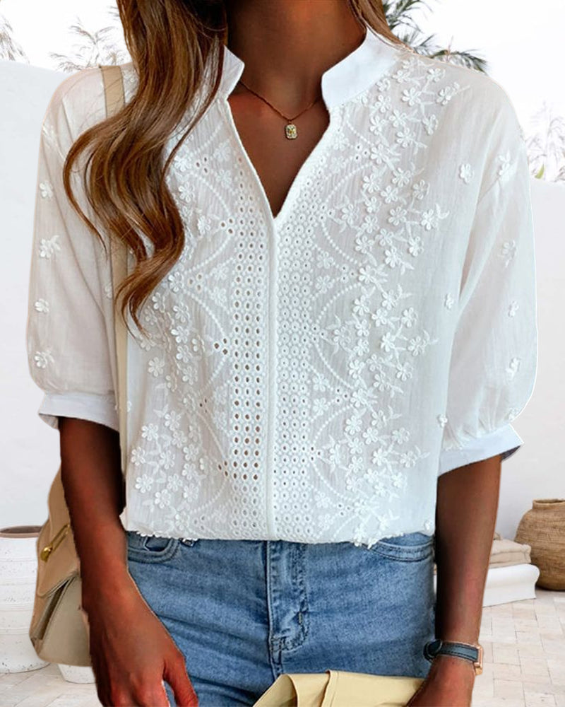 Samantha | Women V Neck Puff Sleeve Blouse | The Bellemont Sisters Australia