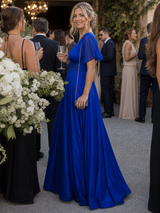 Orelia | Short Sleeve V Neck Flowing Maxi Dress | The Bellemont Sisters Australia