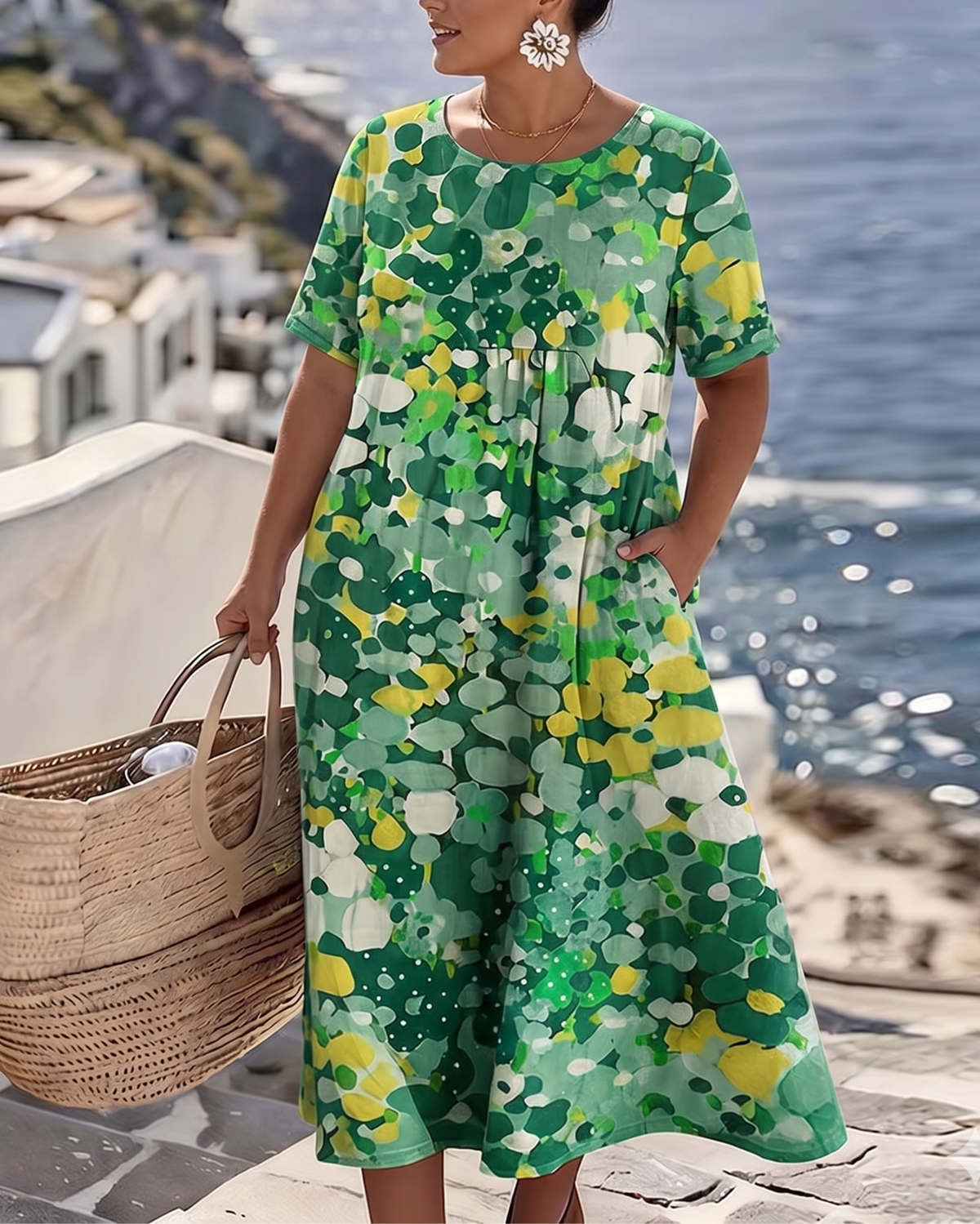 ELENA™ - ELEGANT FLORAL SUMMER MIDI DRESS | The Bellemont Sisters Australia