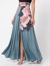 Olympas™ Halter Bodice Floral Skirt Maxi Dress | The Bellemont Sisters Australia