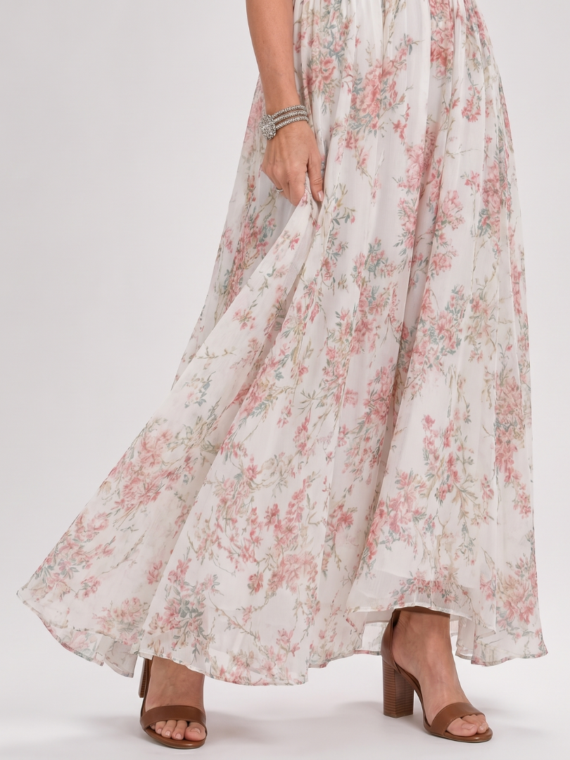 Guinevere™ Floral Print Flowing Skirt Midi Dress | The Bellemont Sisters Australia