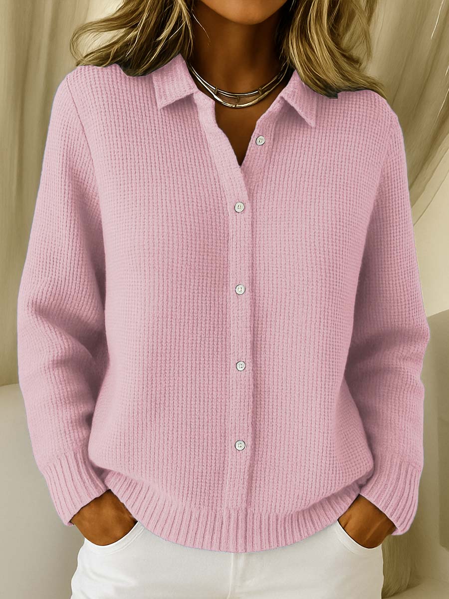 Lisa | Classic Knitted Button Cardigan – Pink | The Bellemont Sisters Australia