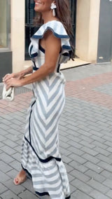 Dianne | Retro Striped Maxi Dress | The Bellemont Sisters Australia