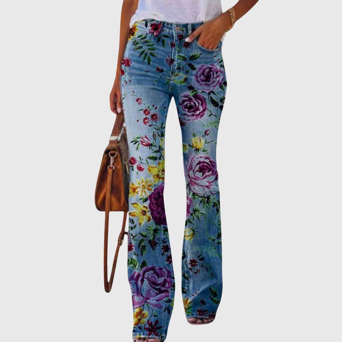 Pants With Flowers – Purple Flower | The Bellemont Sisters Australia