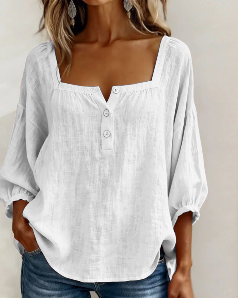 Diane | Square Neck Lantern Sleeve Shirt | The Bellemont Sisters Australia