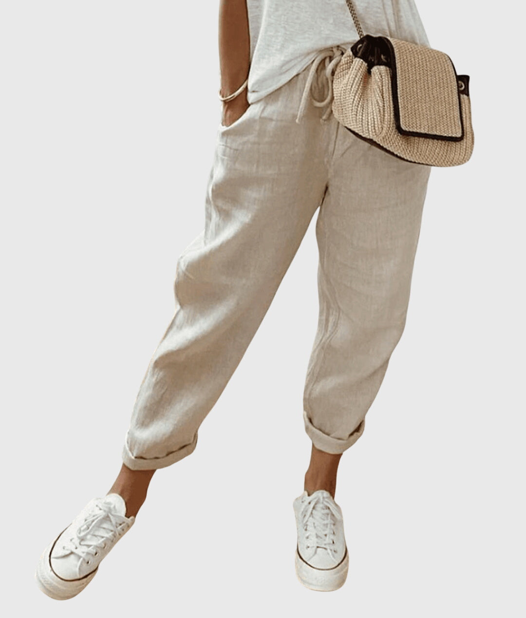 Madeline | Elegant Summer Pants – Beige | The Bellemont Sisters Australia
