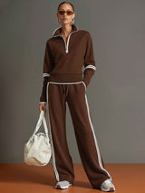 Marietta | Blouse and Wide-leg Pants – Brown | The Bellemont Sisters Australia