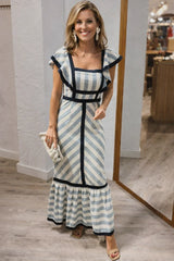 Dianne | Retro Striped Maxi Dress – Striped | The Bellemont Sisters Australia