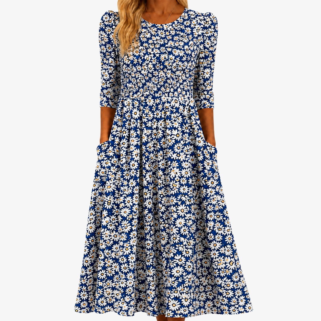 Blue Daisy Garden Pocket Maxi Dress | The Bellemont Sisters Australia