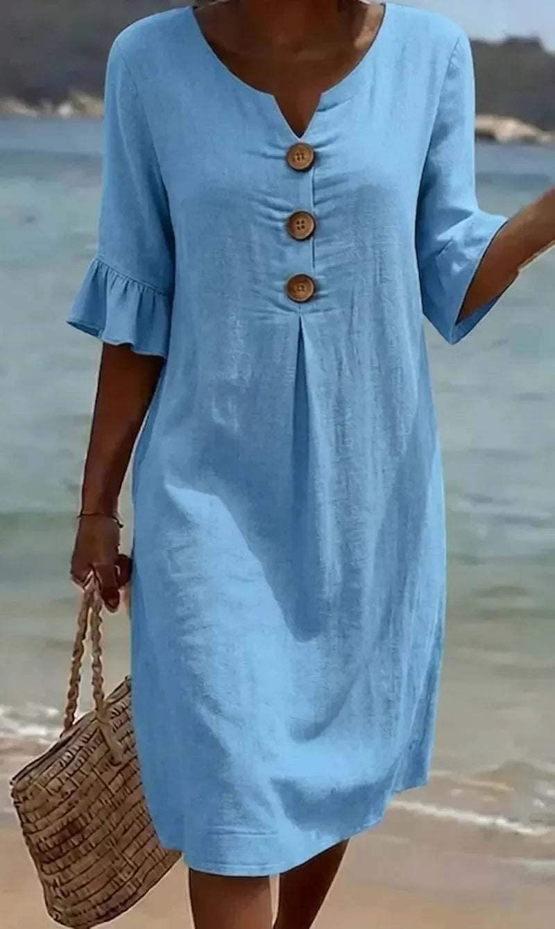 Radmila™ - Textured Long Sleeve Dress – Light Blue | The Bellemont Sisters Australia