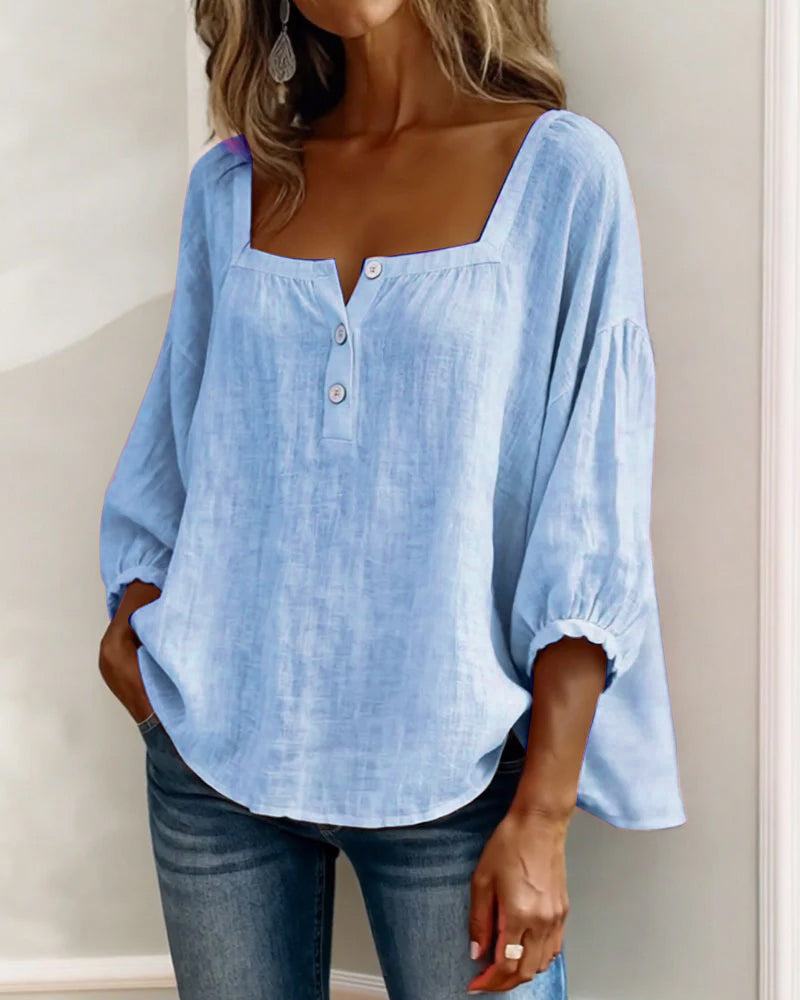 Diane | Square Neck Lantern Sleeve Shirt | The Bellemont Sisters Australia