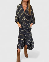 Amelie | Elegant Boho Striped Maxi Dress | The Bellemont Sisters Australia