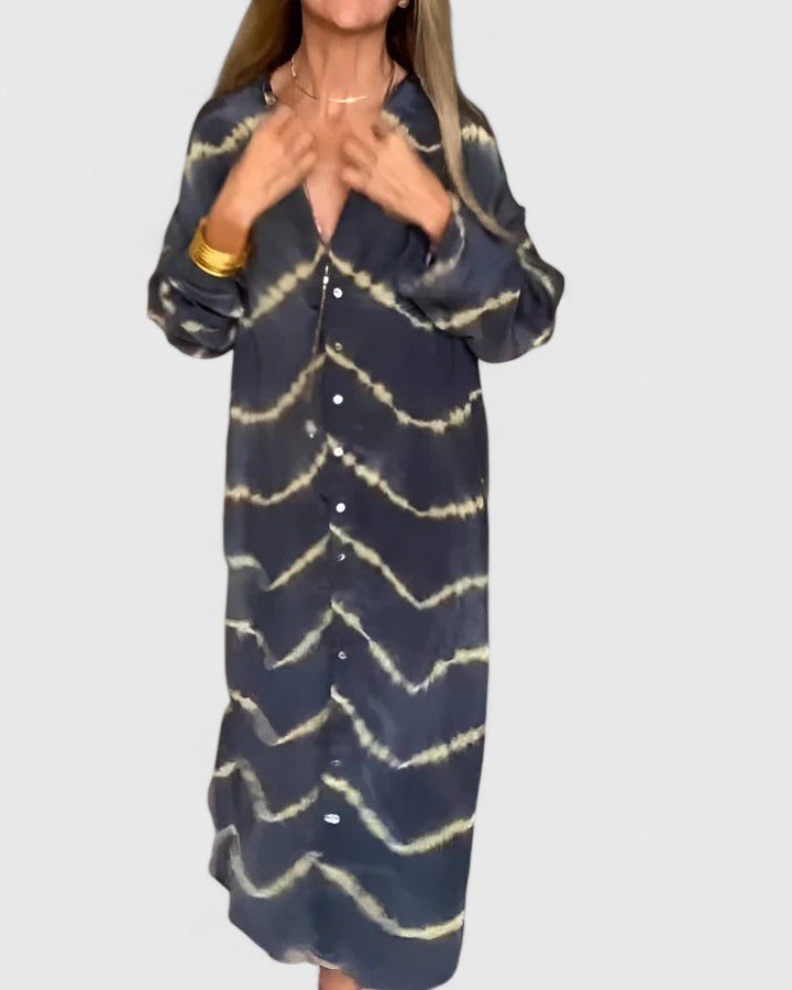 Amelie | Elegant Boho Striped Maxi Dress | The Bellemont Sisters Australia