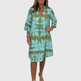 Daisy | Elegant Spring Dress – Blue/Green | The Bellemont Sisters Australia