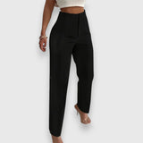 Verena – High-Waisted Trousers – Black | The Bellemont Sisters Australia