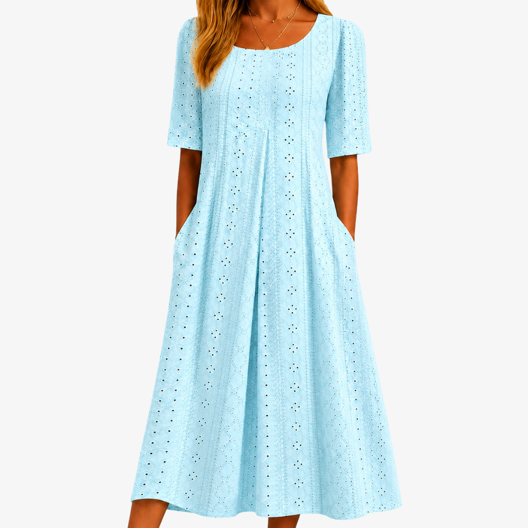 Skylight Grace Eyelet Pocket Midi Dress | The Bellemont Sisters Australia
